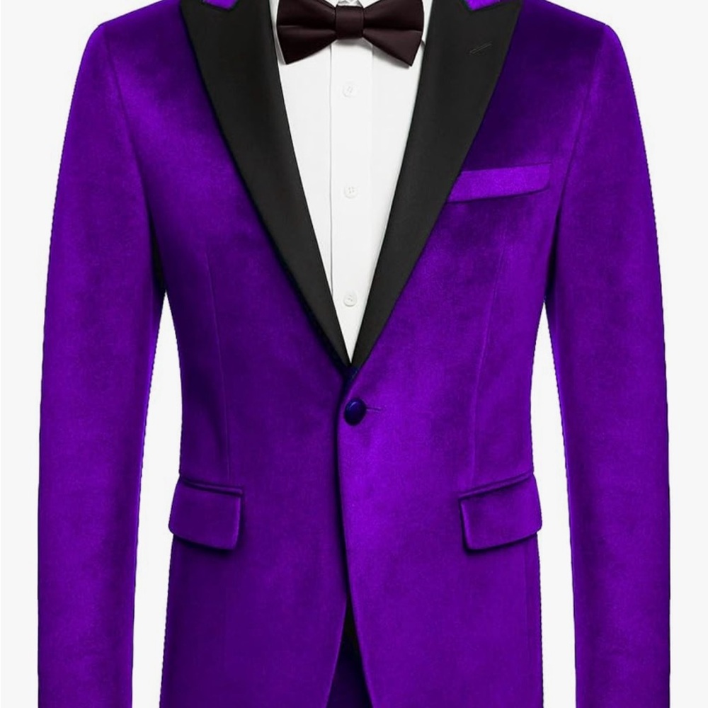 COOFANDY Tuxedo Jacket Velvet Blazer XL